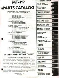 Parts Catalog for International Trucks with Serial Numbers Below G-321000