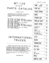 Parts Catalog for International Cargostar Series 1610-1950, CO-1610A, CO-1610B, CO-1630A & More