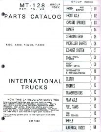 Parts Catalog for IH Transtar 4200, 4300, F-4200, F-4300 Series
