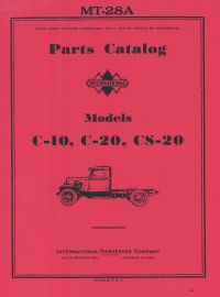 Parts Catalog for International Models C-10, C-20, CS-20 Truck