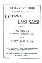 Instruction Book for Ottawa Log Saws