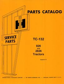 Parts Catalog for International 826 & 2826 Tractors Chassis