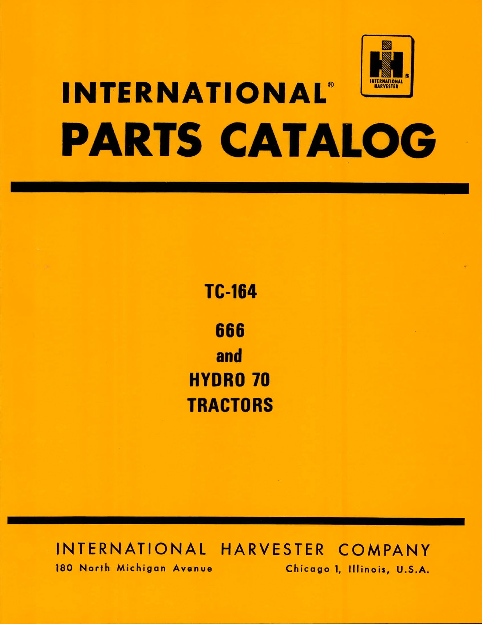 Binder Books Parts Catalog For International 666 And Hydro 70 Tractors