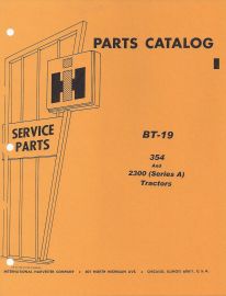 Parts Catalog for International 354 and 2300 Series A Tractors