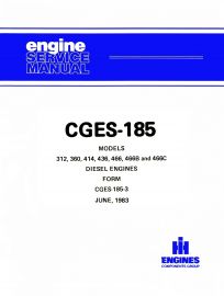 Service Manual for International 312, 360, 414, 436, 466B and 466 C Diesel Engine Service