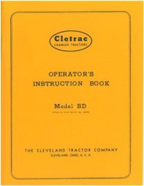 Operators Instruction Book for Cletrac Model BD Crawler Tractor