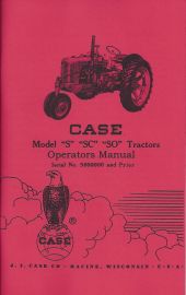 Operators Manual for Case S, SC, SO Tractor