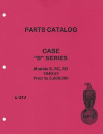 Parts Catalog for Case Tractor Models S, SC, SO Built Prior to 1952