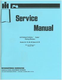 Service Manual Set for Cub Cadet Riding Mower Models 55, 75, 85, 85 Special and 95