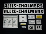 Allis Chalmers Model CA, Black Even Letters, Restoration Decal Set