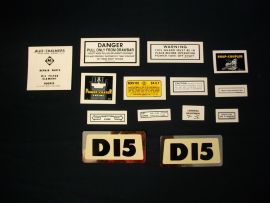 Allis Chalmers Model D15 Restoration Decal Set