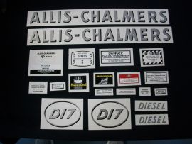 Allis Chalmers Model D17 Diesel Restoration Decal Set