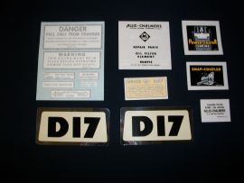 Allis Chalmers Model D17 Restoration Decal Set