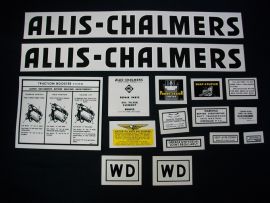 Allis Chalmers Model WD, Black Letters, Even, Restoration Decal Set