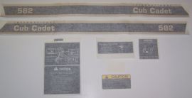 Cub Cadet 582 Restoration Decal Set