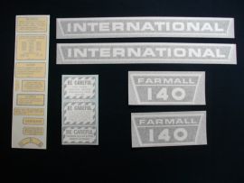International Farmall 140 Decal Set - Black & Chrome - Vinyl