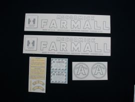 McCormick Farmall A Culti-Vision Restoration Decal Set (July 1949-up)