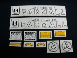 McCormick Farmall A Restoration Decal Set - July 1949 & Up