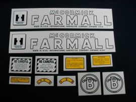 McCormick Farmall B Culti-Vision Restoration Decal Set (July 1949-up)