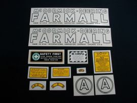 McCormick-Deering Farmall A Restoration Decal Set (Pre July 1949)