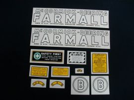 McCormick-Deering Farmall B  Restoration Decal Set (Pre July 1949)