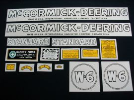 McCormick-Deering W-6 Restoration Decal Set  (Pre July 1949)