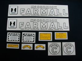 McCormick Farmall Super C Restoration Decal Set (July 1949-up)