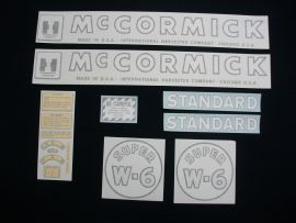 McCormick Super W-6 (Restoration Decal Set July 1949-up) - Vinyl