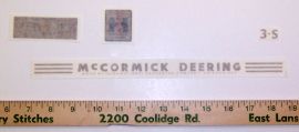 McCormick Deering 3-S Cream Separator Decal Set - Later Years - Vinyl