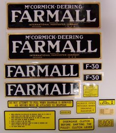 McCormick Deering Farmall F-30 Restoration Decal Set