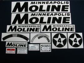 Minneapolis Moline 4 Star Restoration Decal Set - Black