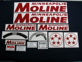 Minneapolis Moline 4 Star Restoration Decal Set - Red