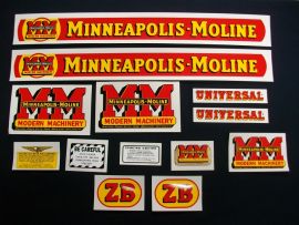 Minneapolis Moline Model ZB Restoration Decal Set