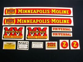 Minneapolis Moline Model Z Restoration Decal Set