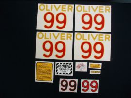 Oliver Model 99 Gas Restoration Decal Set