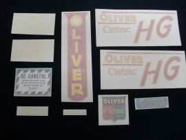 Oliver Cletrac HG Restoration Decal Set - Vinyl