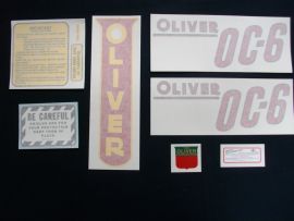 Oliver OC-6 Restoration Decal Set - Red Letters - Vinyl