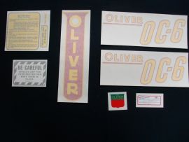 Oliver OC-6 Restoration Decal Set - Yellow Letters - Vinyl