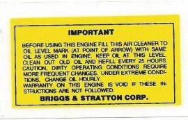 Briggs & Stratton Important, Before Using this Engine Decal