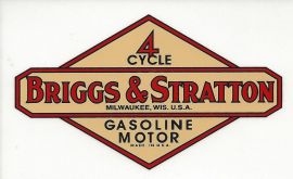 Briggs & Stratton 4 Cycle Gasoline Engine Decal - Mustard