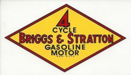 Briggs & Stratton Decal 4 Cycle Engine Gasoline Engine Decal with Yellow Background