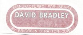 David Bradley Red and White Decal - Vinyl