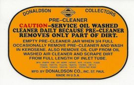 Donaldson Company Pre-Cleaner Decal