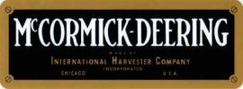 McCormick-Deering Decal 3.5" x 10" - Black & Gold