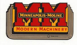 Minneapolis Moline Logo Decal - 1" x 2" - Vinyl