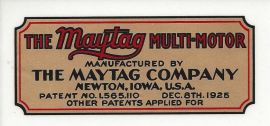 Maytag Multi-Motor Decal