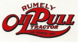 Rumely Oil Pull Tractor Decal - 2" x 4" - Red