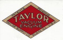 Taylor Vacuum Engine Red and Gold Decal