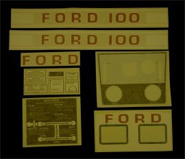 Ford 100 White Manual Restoration Decal Set - Vinyl