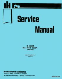 Service Manual for Chassis Service on International 354, 364 & 2300A Tractors